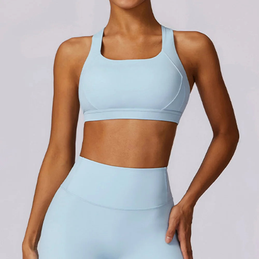 Women's Yoga Bra Sexy Sports Bra Push Up Fitness Cross Strap Shockproof Breathable Gym Top Female Vest Running Sports Underwear