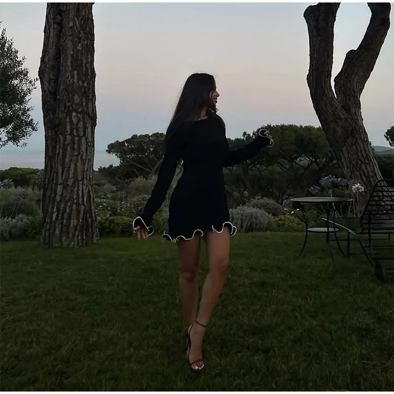 Mini abito a manica lunga