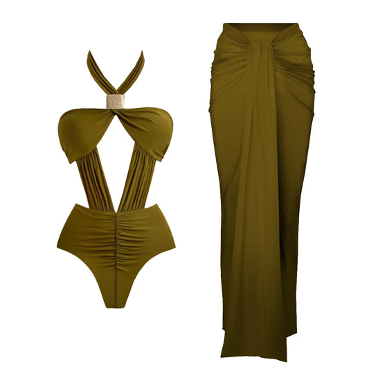 Costume intero con pareo
